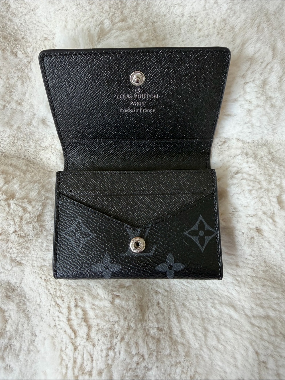 LV  Envelope Business Card Holder monogram black grey